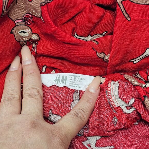 H&M Reindeer Girls Dress Size 7 - Picture 2 of 5